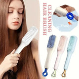 Self-cleaning hair brush comb