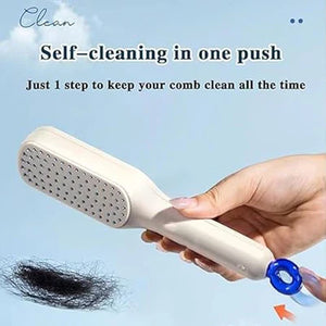 Self-cleaning hair brush comb