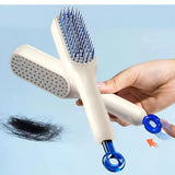 Self-cleaning hair brush comb